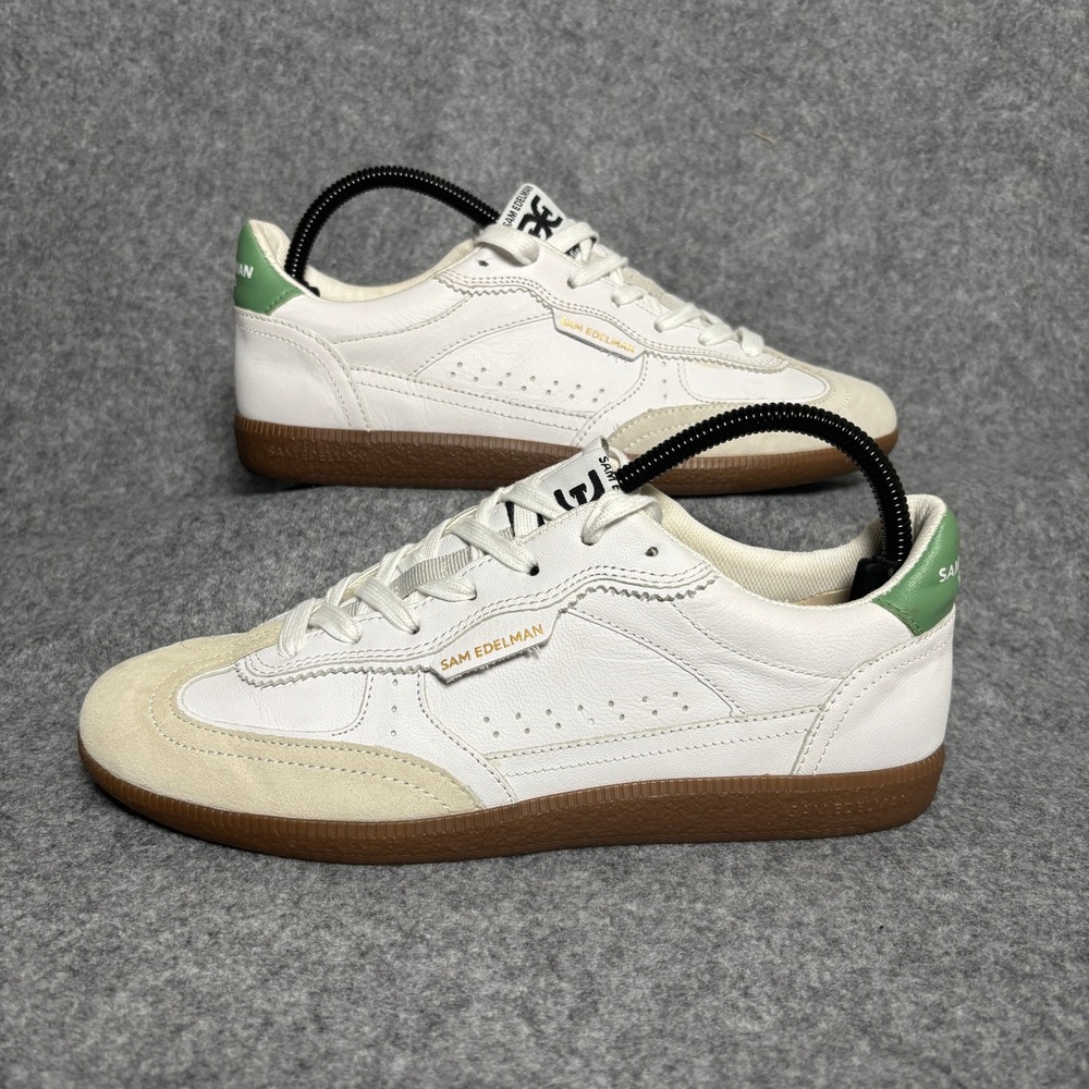 Sam Edelman Kallen White Leather Suede Trainer Sneaker Shoes Womens Size 8.5 US